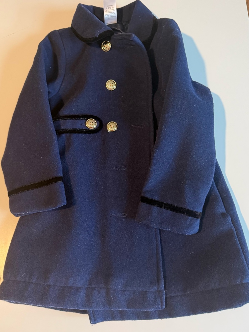 Gymboree Navy Velvet-Trim Girls' Pea Coat